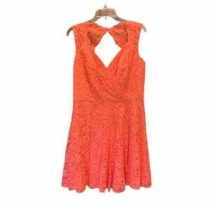 Elegant Orange Lace Dress